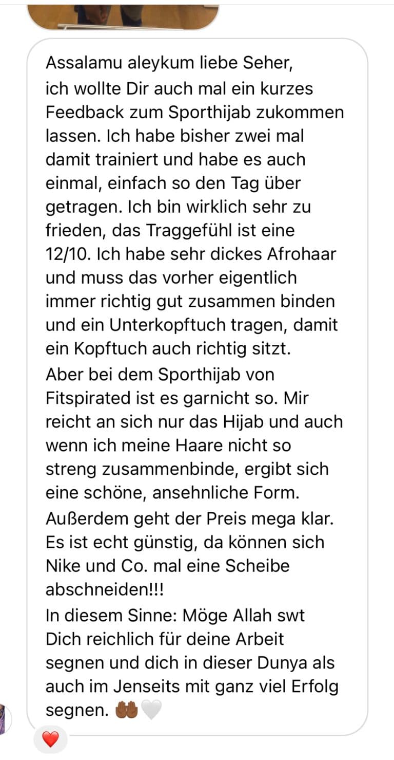 Authentische Kundinnenstimme zum Fitspirated Sport Hijab 3